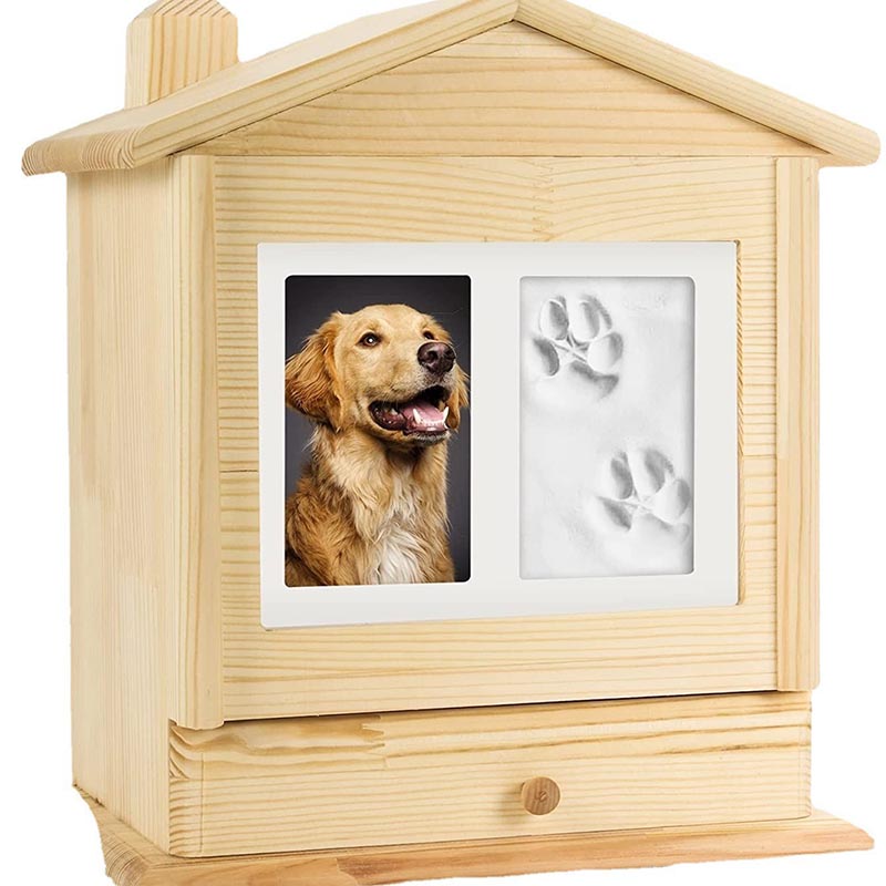 Pine Pet Urn ไม้พร้อมกรอบรูป